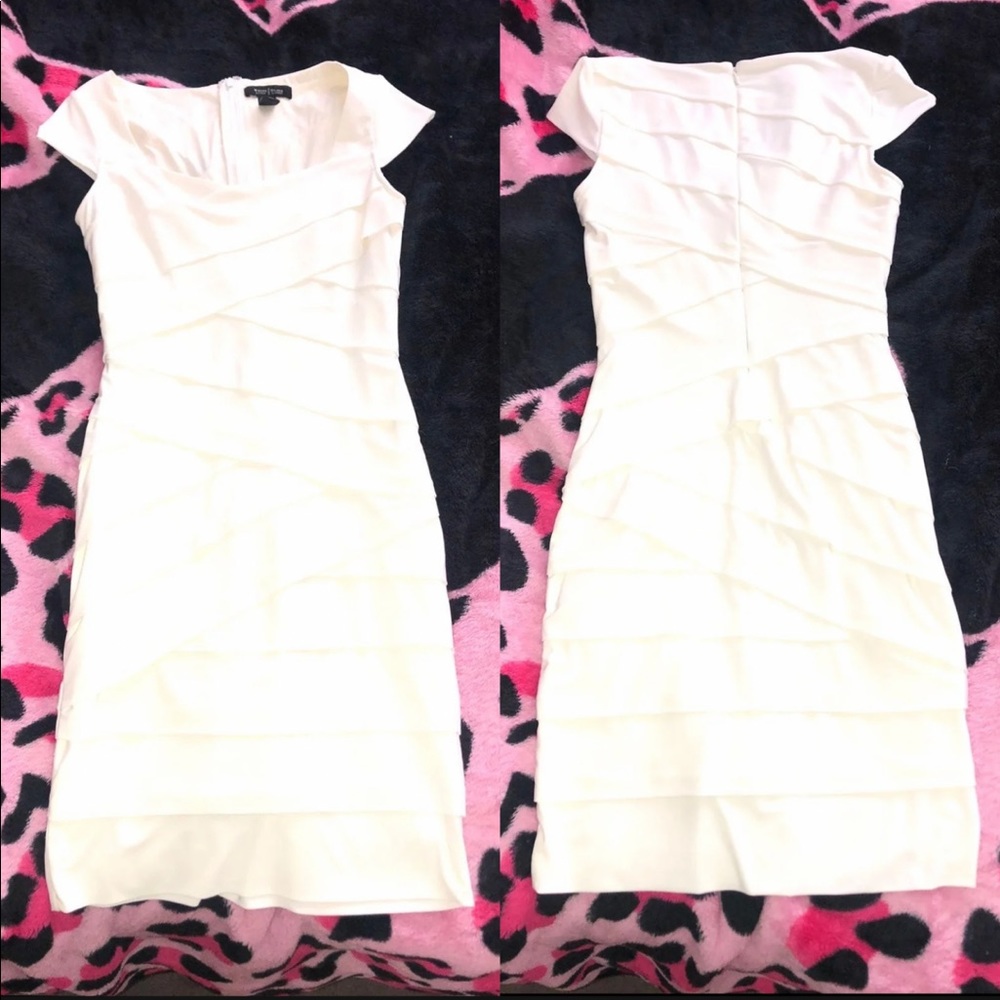 White House Black Market White instantly slimming Dress EUC